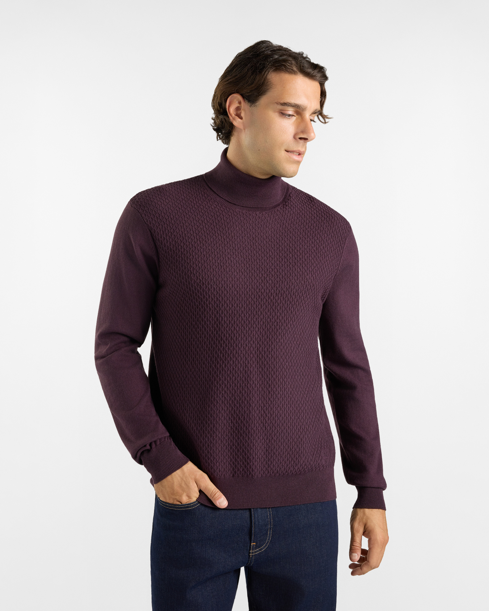Dolcevita HBJ Uomo in misto lana e cashmere prugna