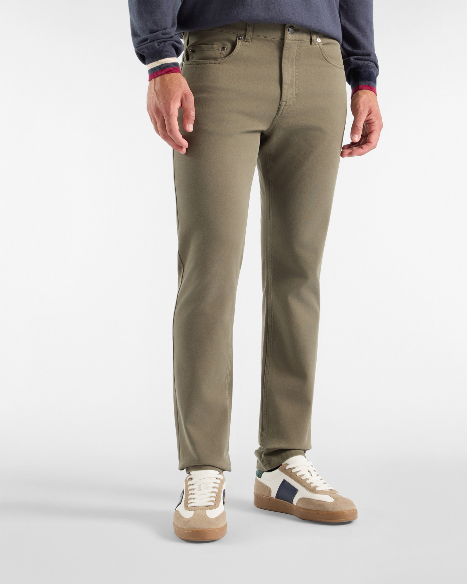 Pantalone 5 tasche Uomo in cotone stretch verde Narrow Fit