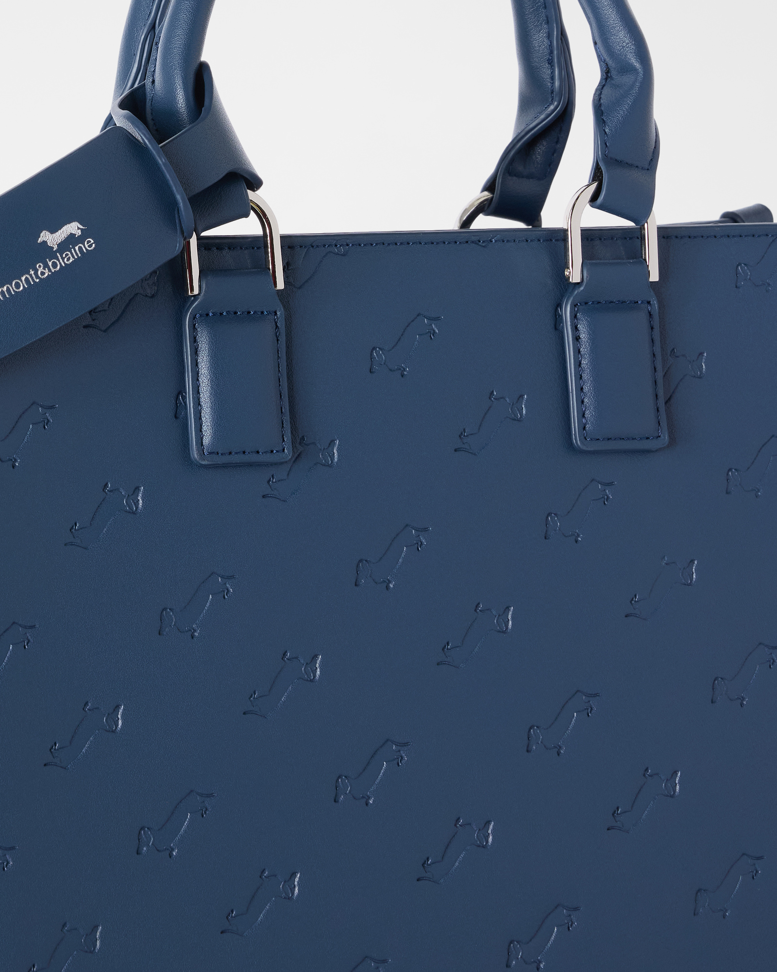 Borsa Donna Bassotto all over con pattina, BLU NAVY, large