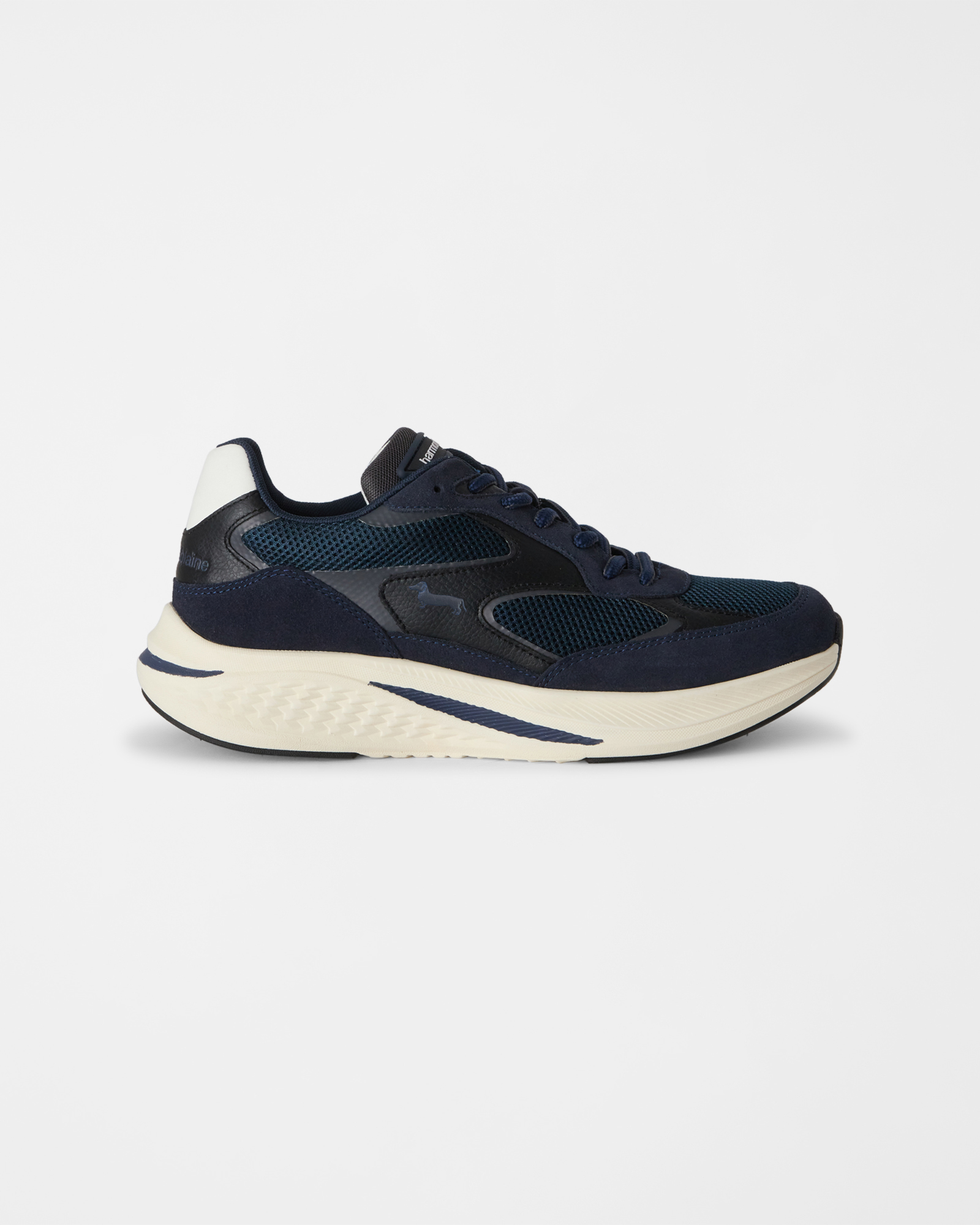 Sneaker Uomo in camoscio e mesh tecnico blu scuro