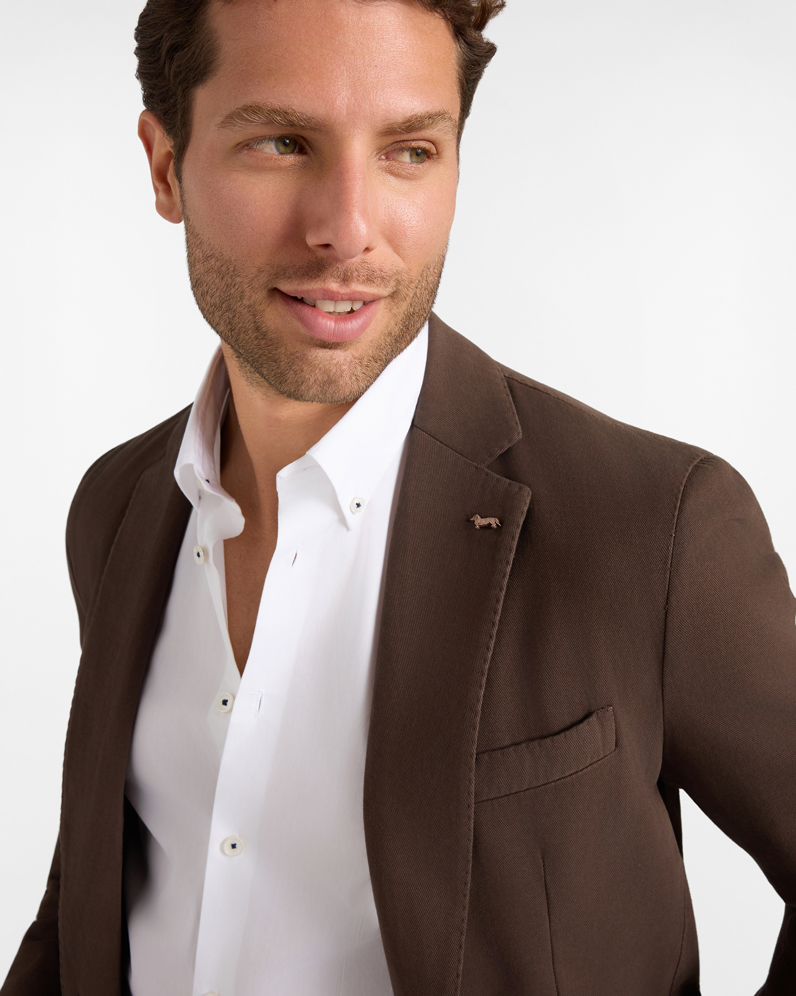 Giacca Uomo in misto cotone e cashmere, MARRONE SCURO, large