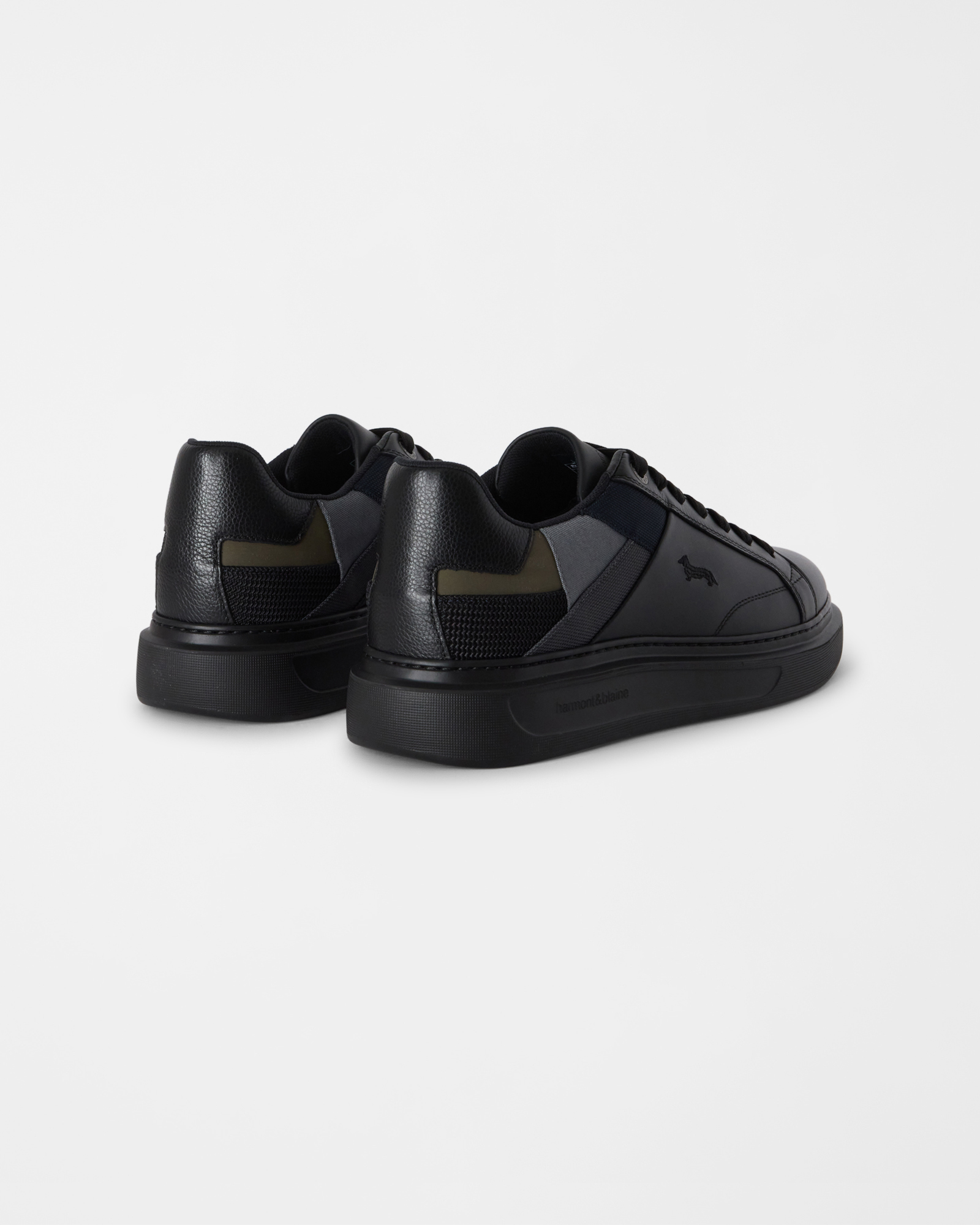 Sneaker Uomo in pelle con inserti tecnici, NERO - MULTICOLOR, large