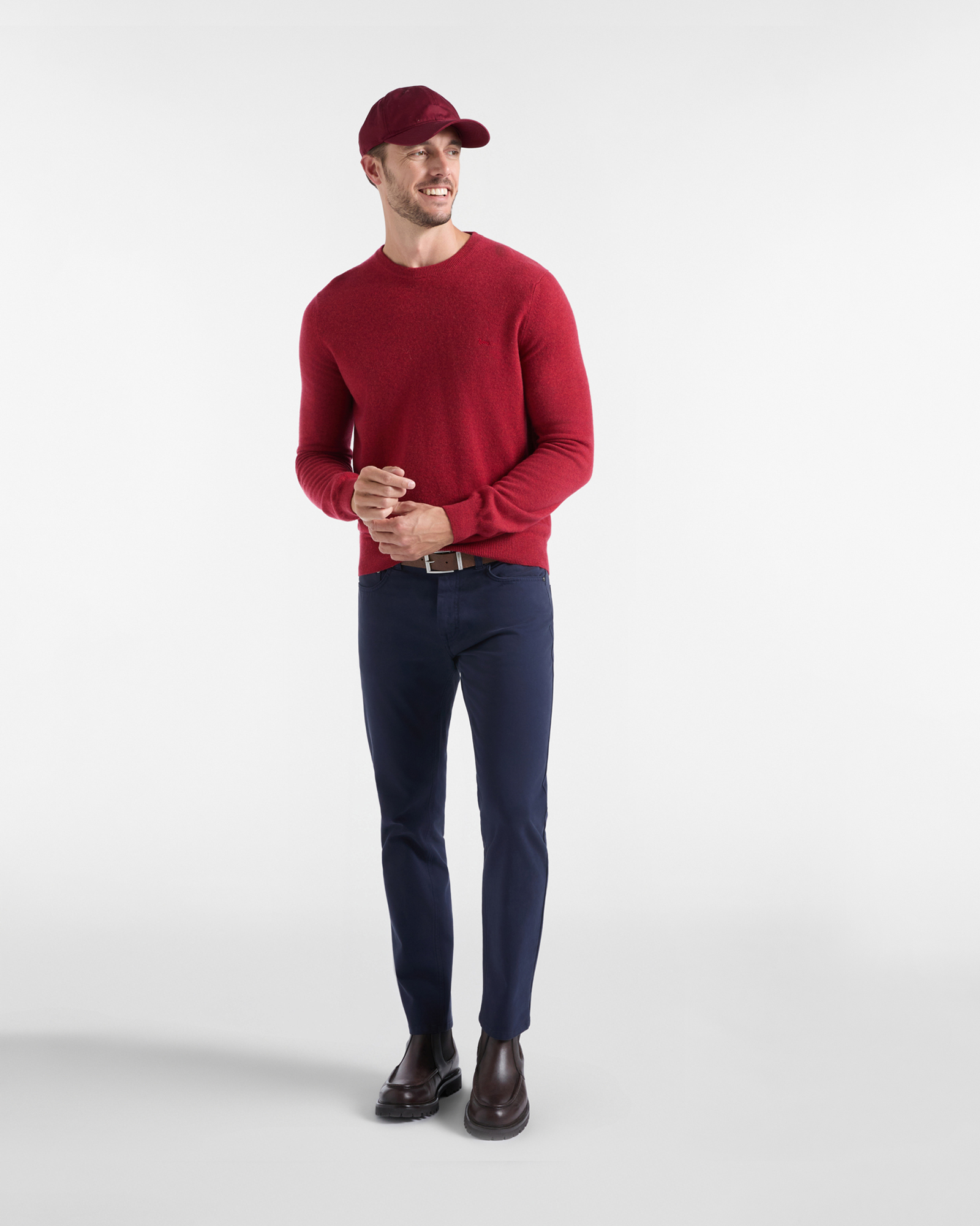 Pantalone 5 tasche Uomo in cotone stretch Narrow Fit, BLU NAVY, large