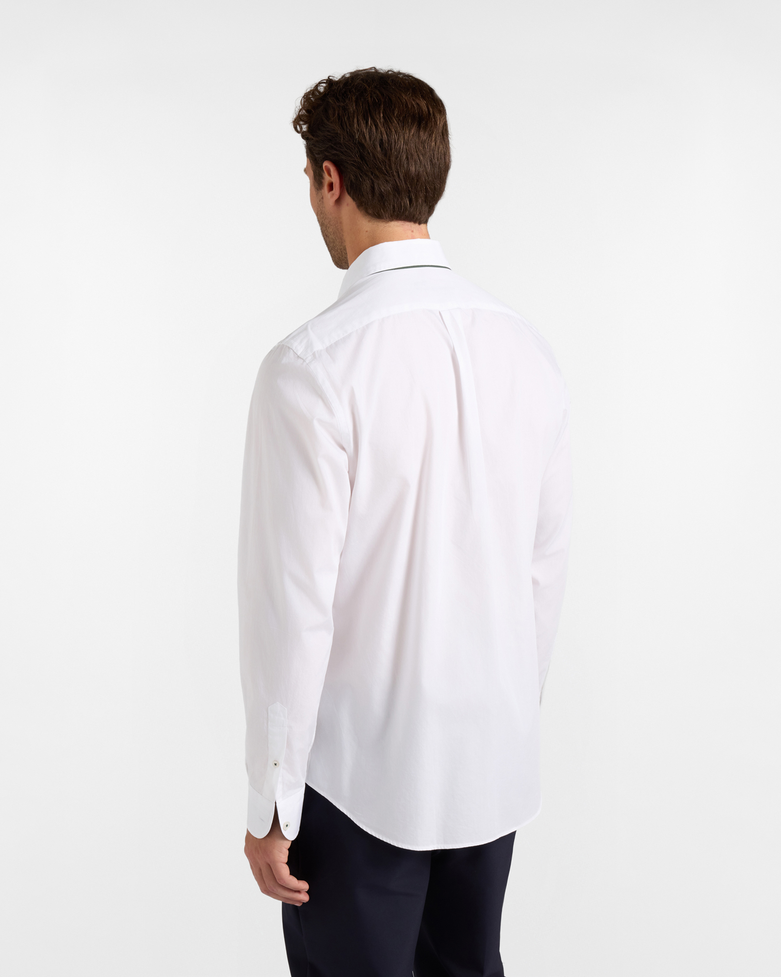 Camicia Uomo popeline peach con logo Regular Fit, BIANCO, large