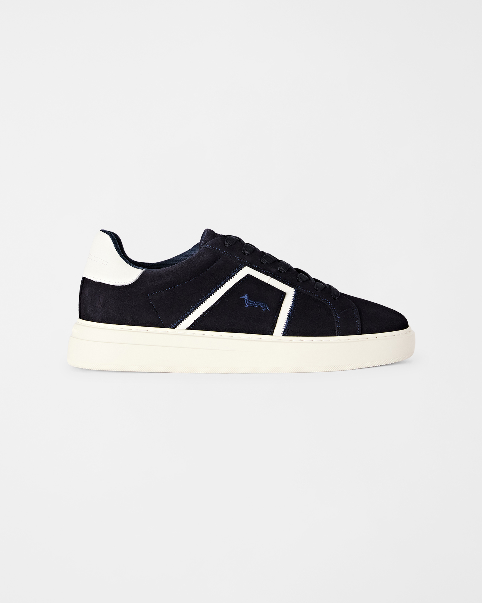 Sneaker Uomo in Camoscio e Nylon con Banda in Nabuk blu
