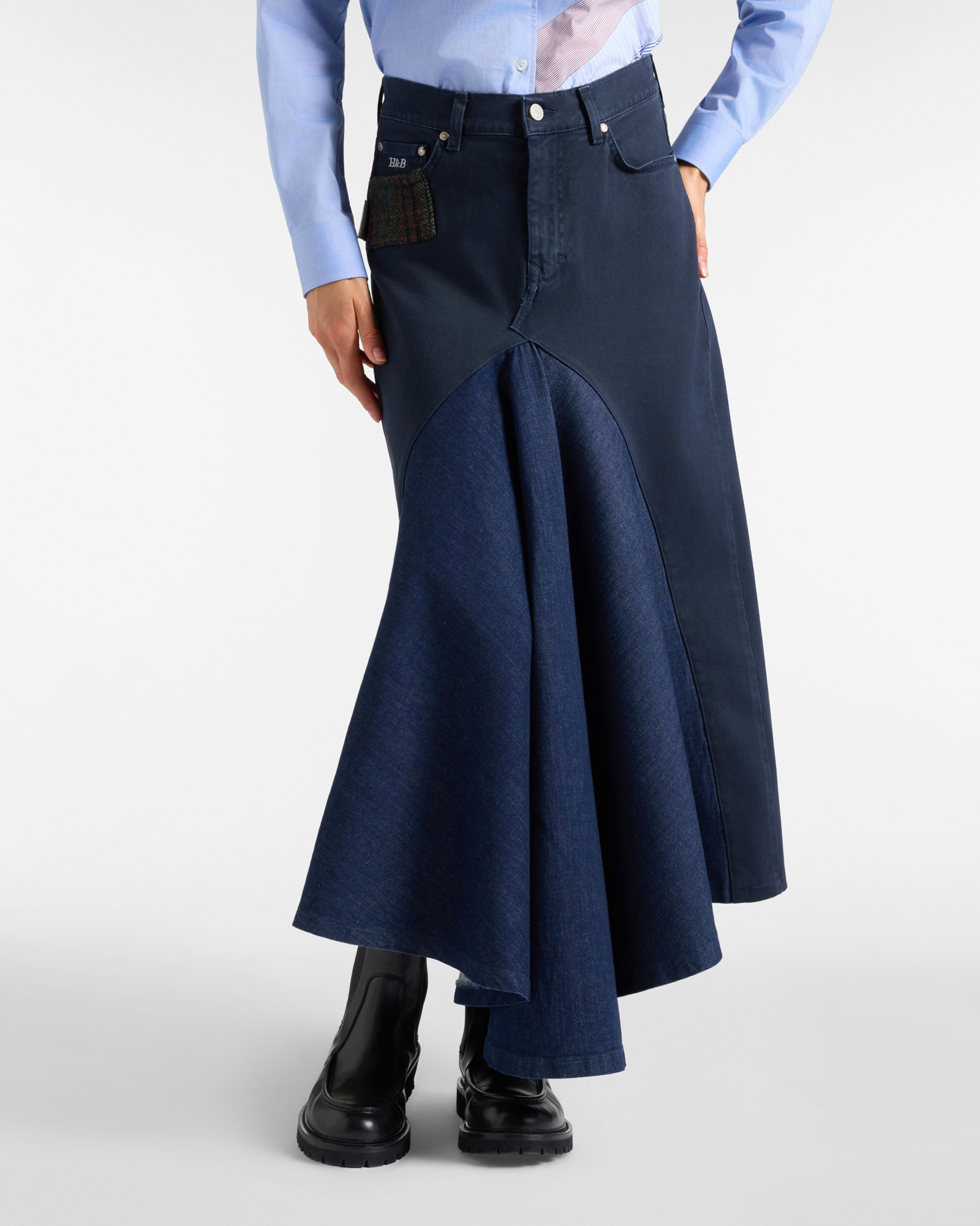 Gonna Donna in Denim Blu Navy Re-Loved Made in Italy