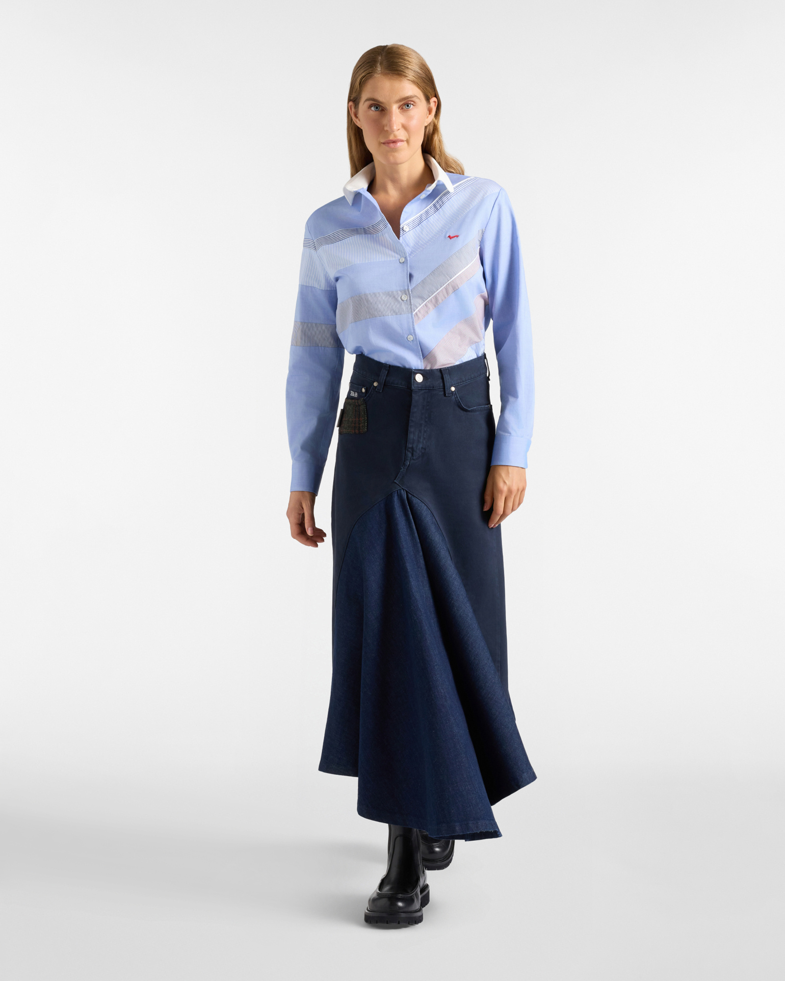 Gonna Donna in Denim Re-Loved Made in Italy, BLU NAVY, large