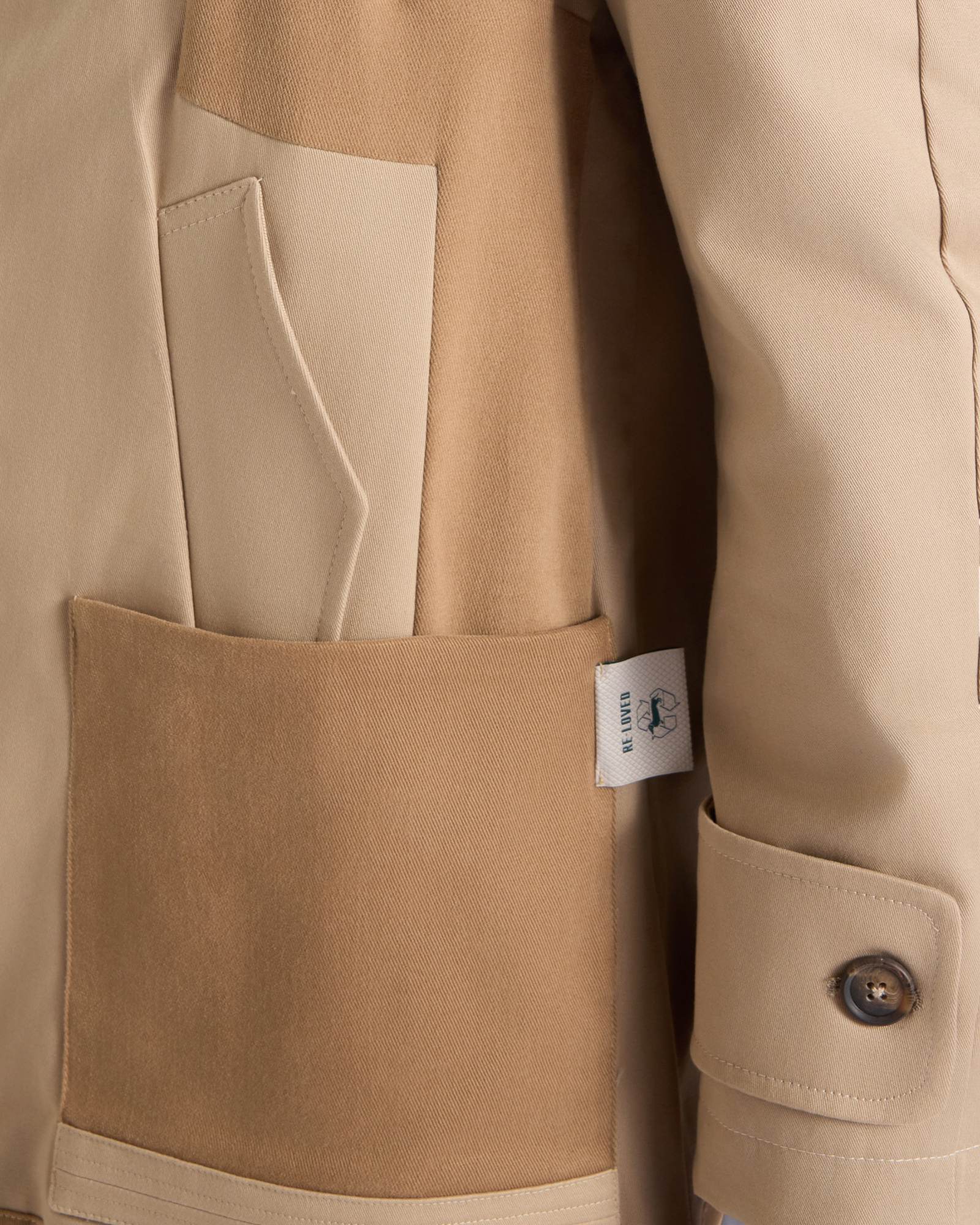 Trench Uomo Re-Worked in Cotone Stretch Capsule Re-Loved Made in Italy, BEIGE, large