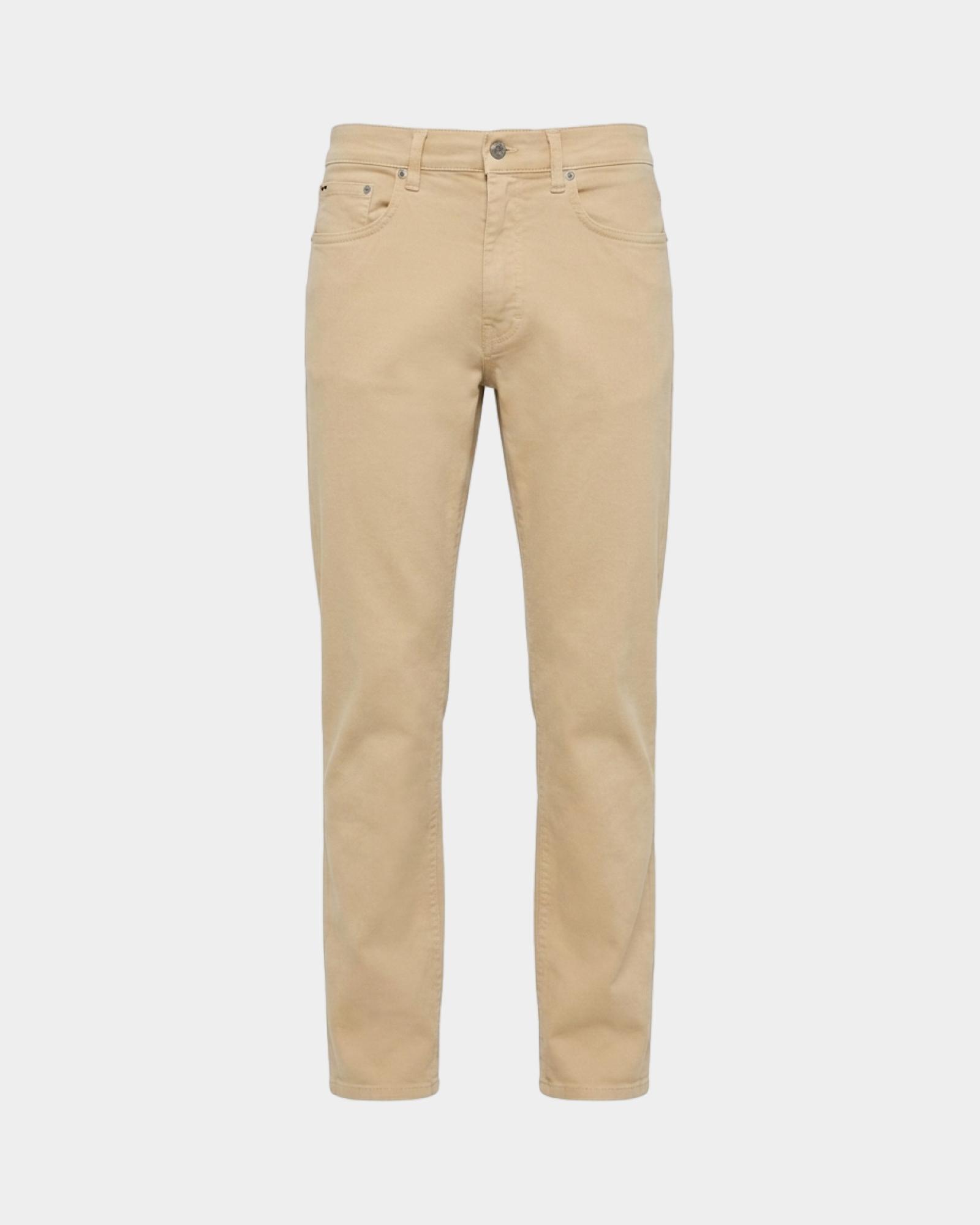 Pantalone uomo 5 tasche in cotone stretch  Regular Fit, BEIGE, large