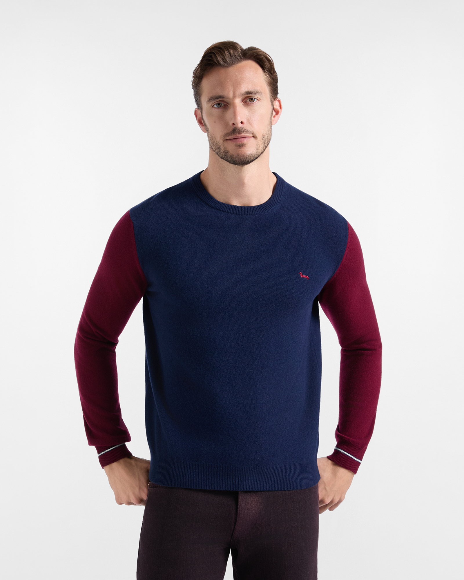 Maglia Uomo in misto cashmere blu Regular Fit