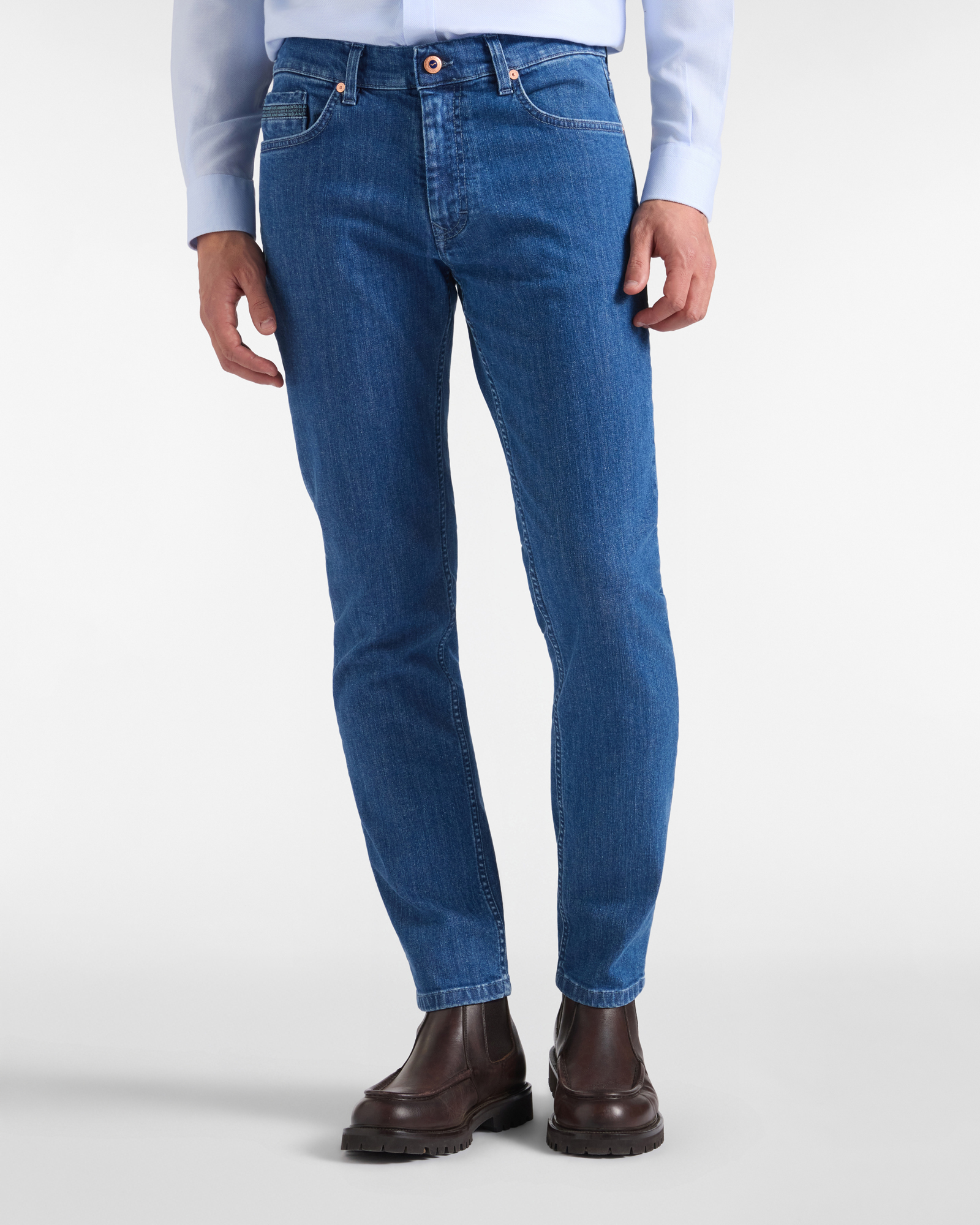 Pantalone Jeans 5 tasche Uomo in denim blu Narrow Fit Made in Italy