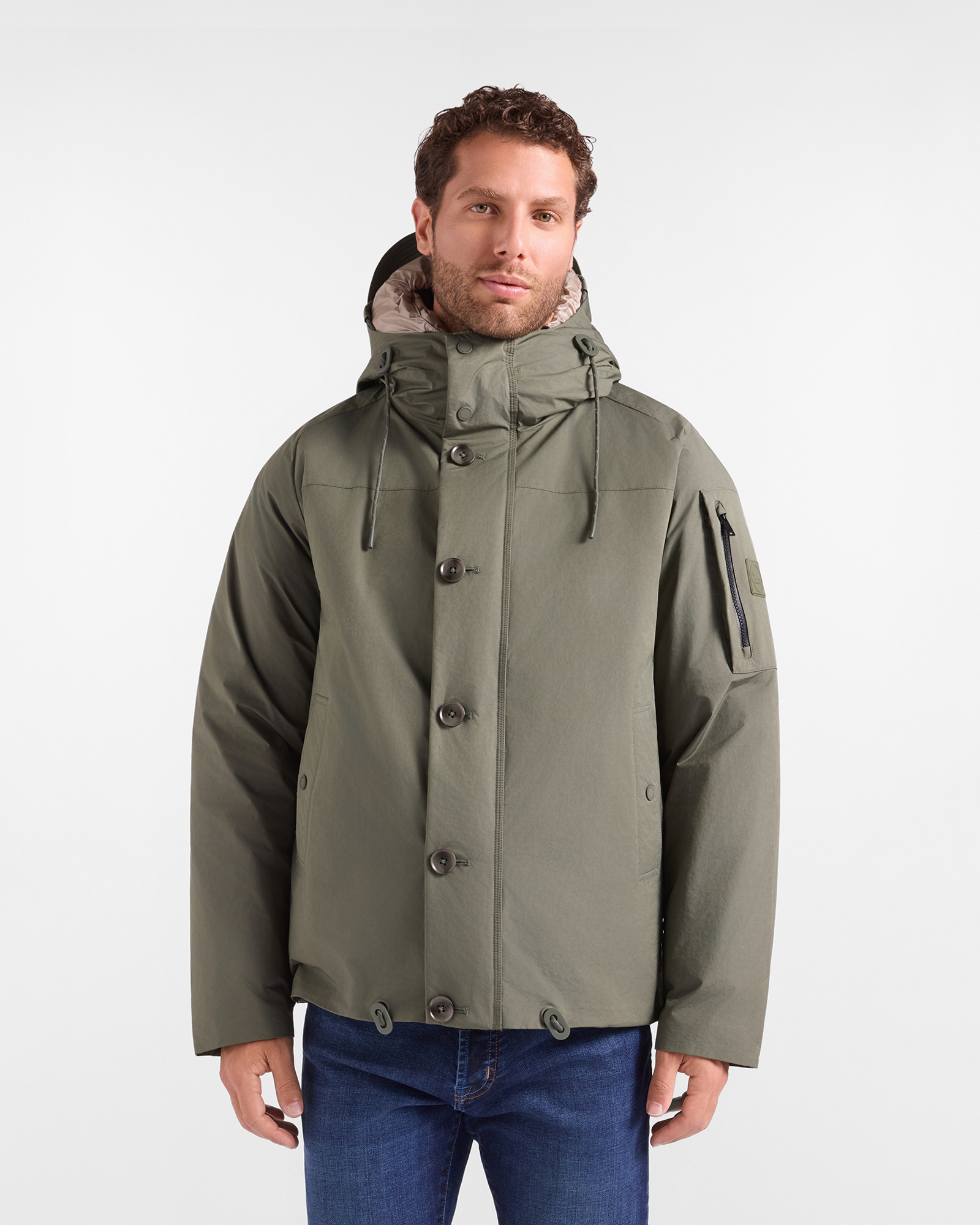 Giubbino Uomo in nylon gommato 3in1 verde petrolio