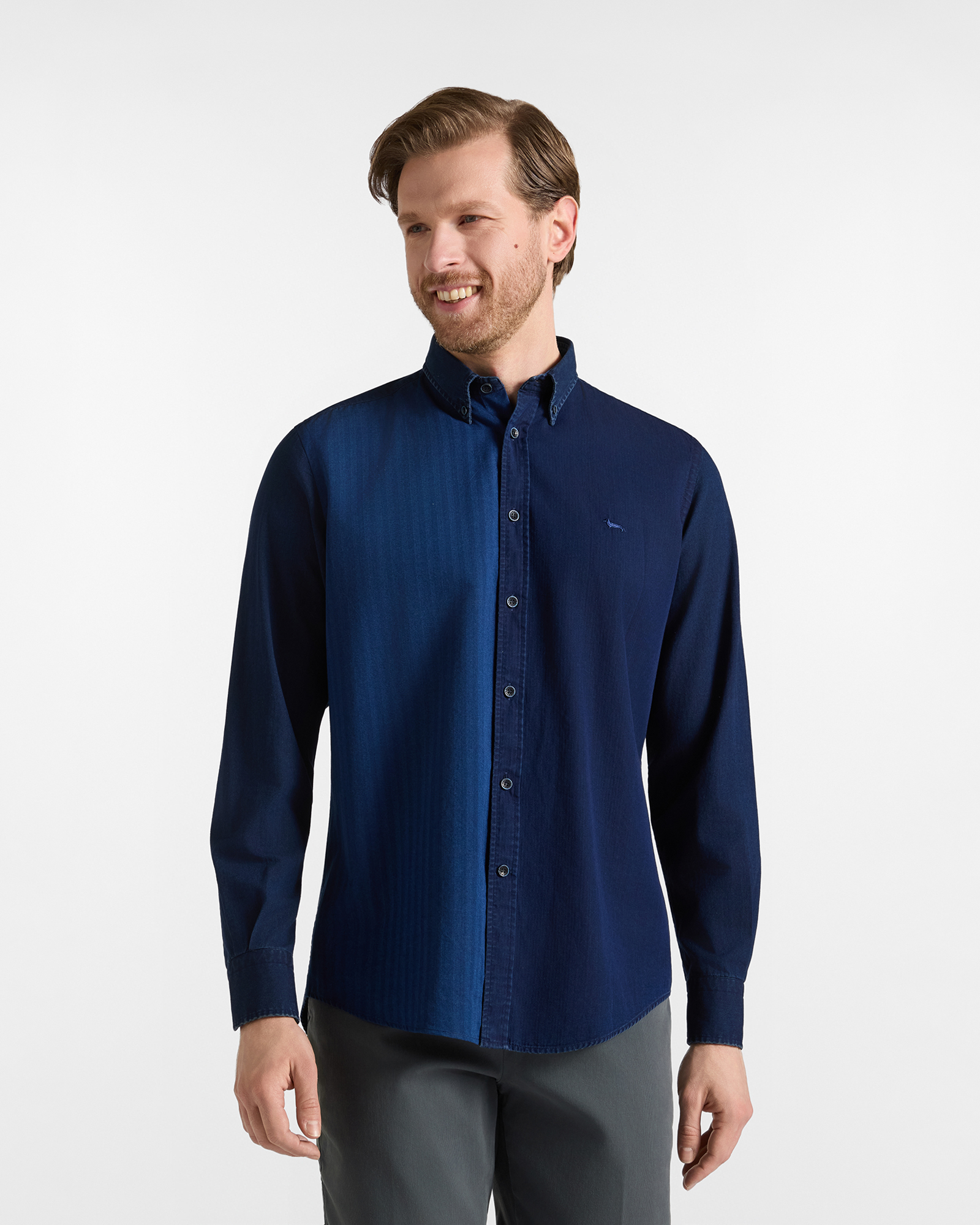 Camicia Uomo Piazzetta in Denim Blu Made in Italy