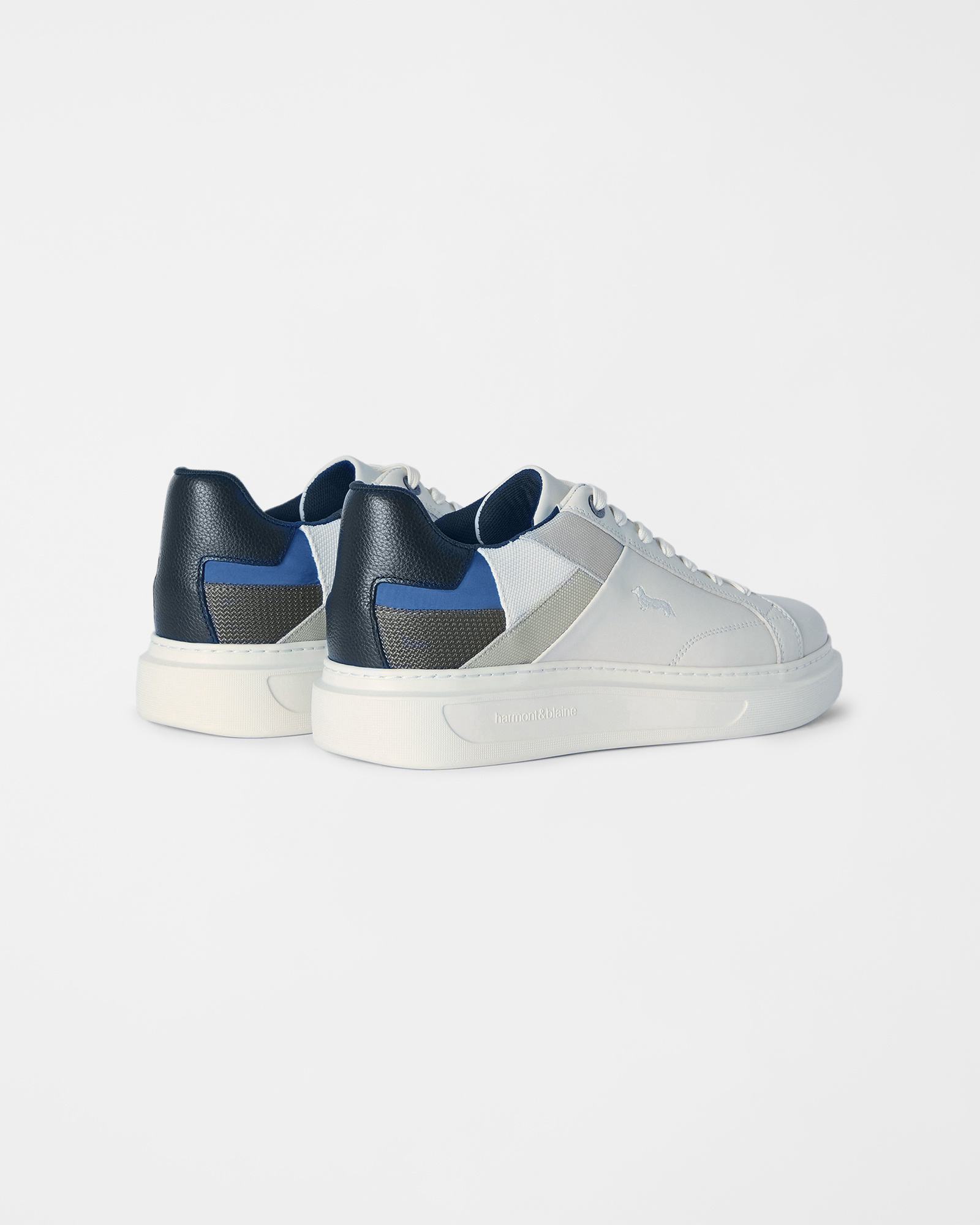 Sneaker Uomo in pelle con inserti tecnici, OFF WHITE - MULTICOLOR, large