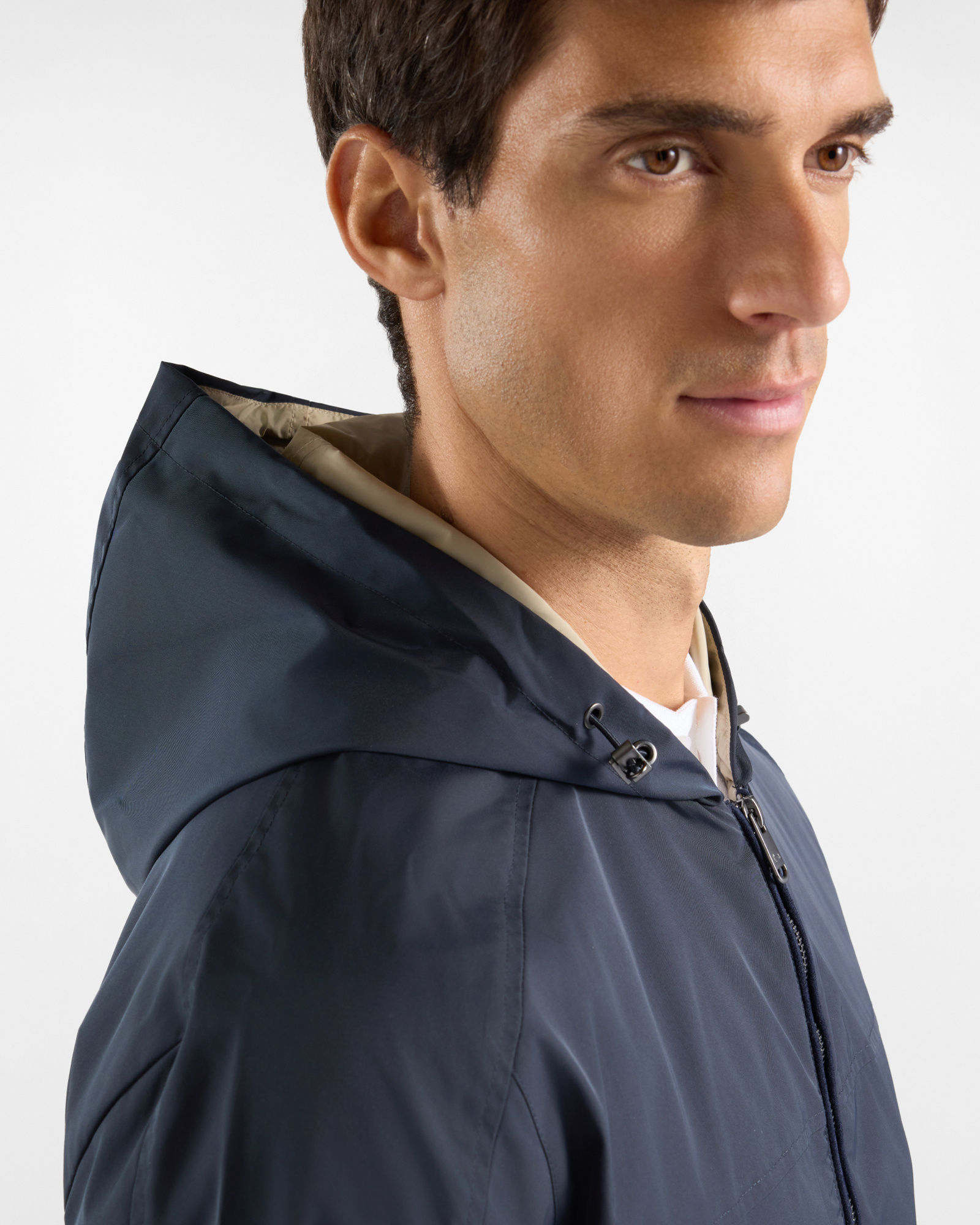 Giubbino da uomo in nylon con doppia chiusura, BLU NAVY, large