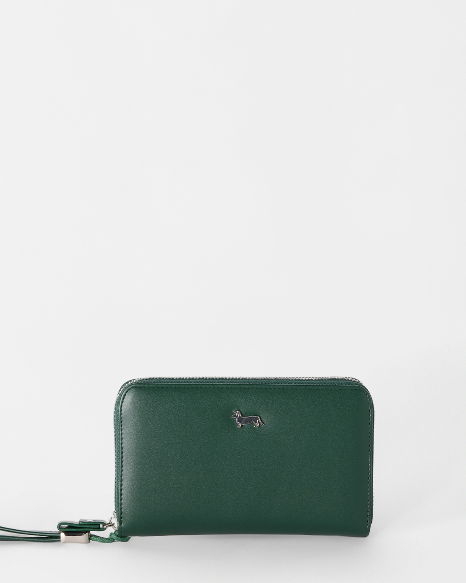 Portafoglio lungo con zip Donna verde