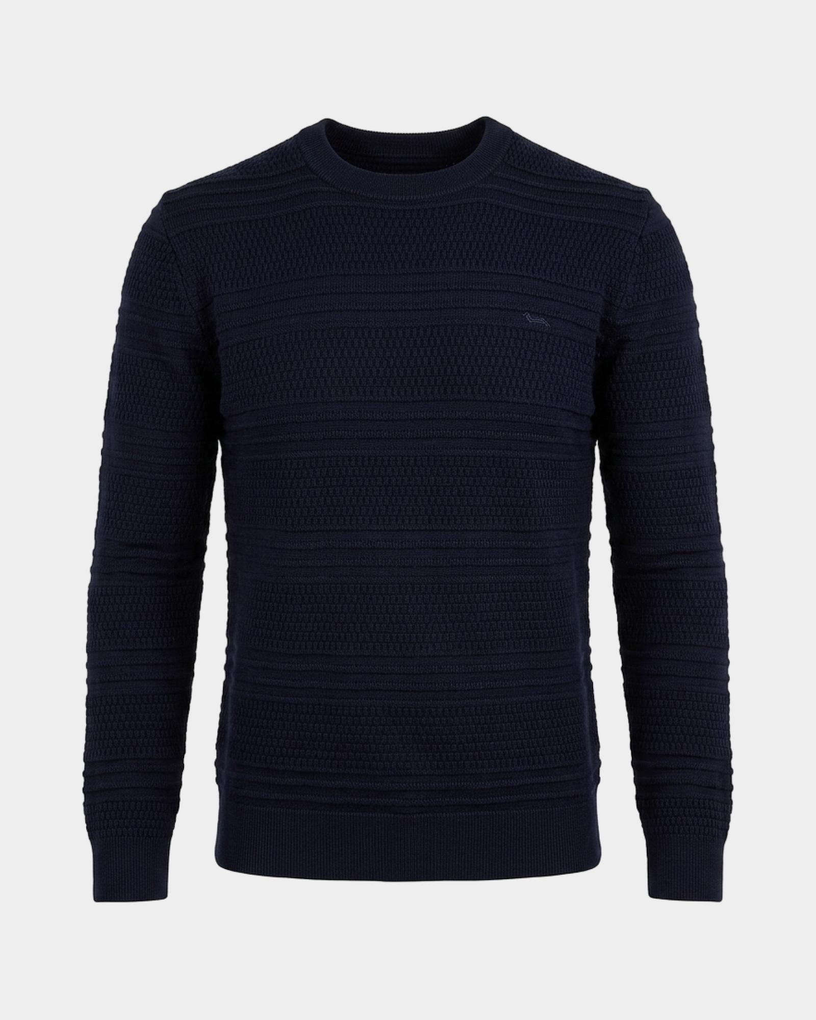 Maglia Uomo in 100% pura lana Regular Fit Made in Italy, BLU NAVY, large