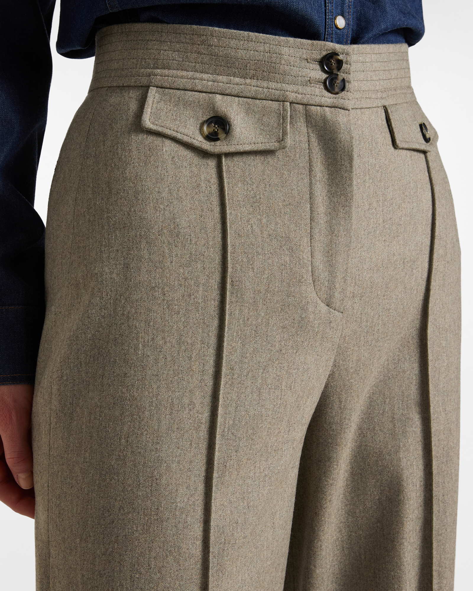 Pantalone Donna vita alta Capsule Qualit&agrave; a Colori, BEIGE, large