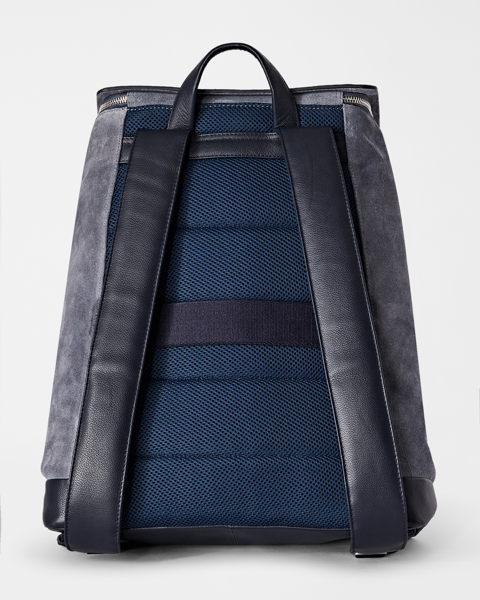 Zaino Uomo in pelle scamosciata e pelle liscia, AZZURRO POLVERE, large