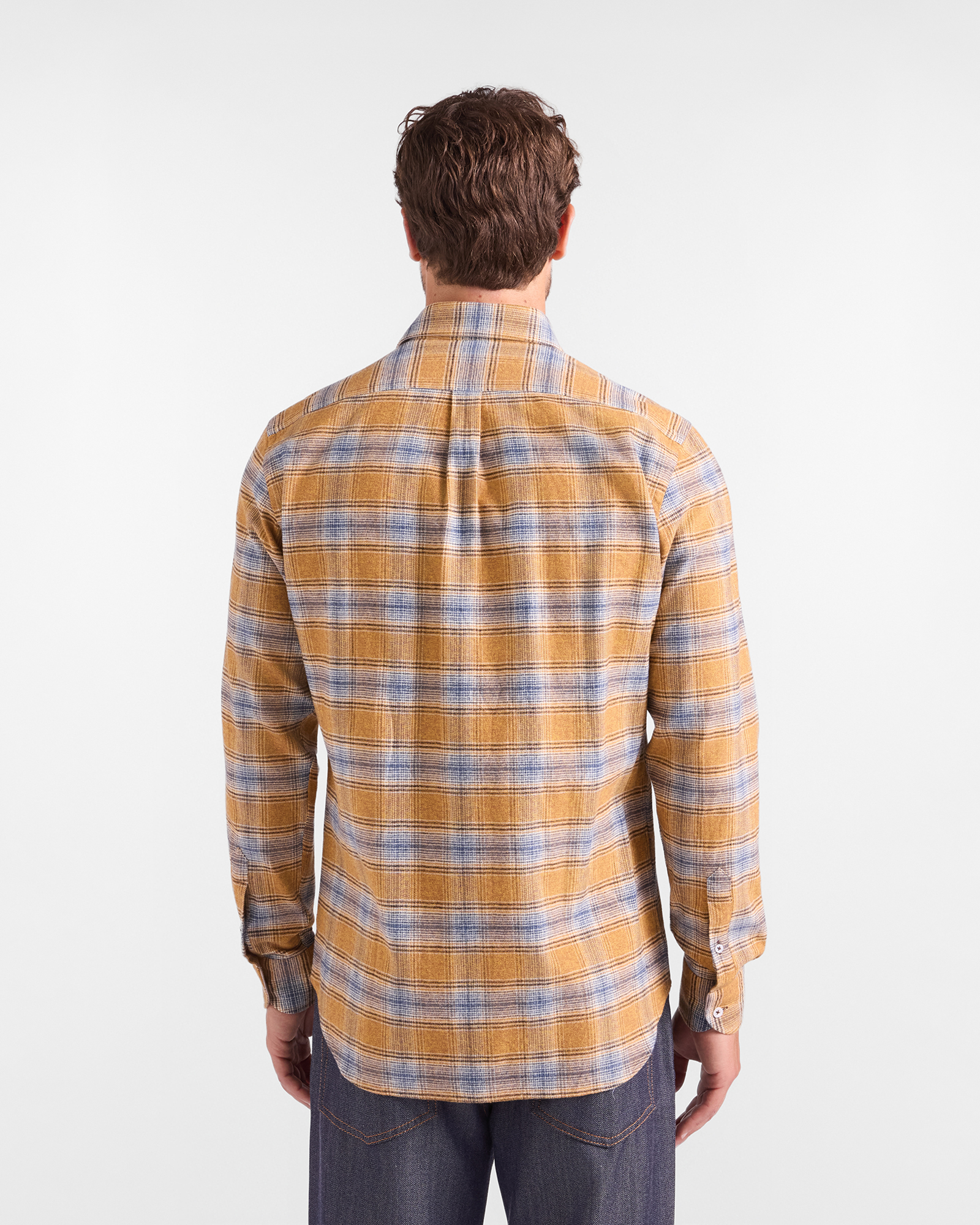 Camicia Uomo in cotone check, GIALLO, large