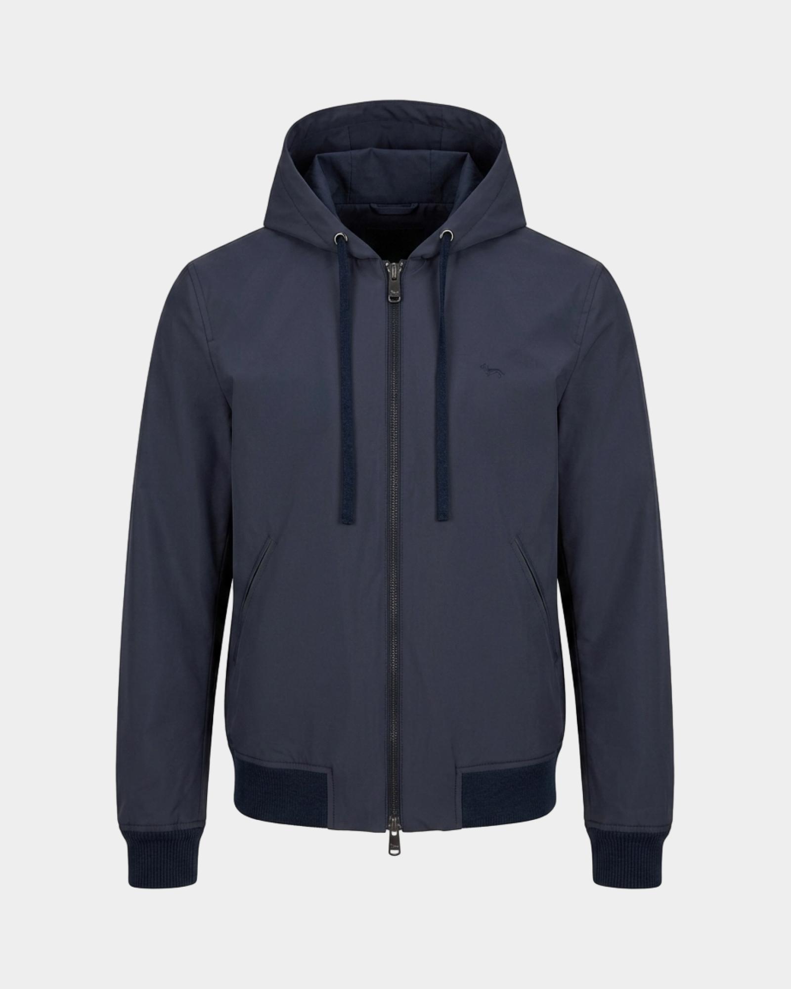 Giubbino da uomo reversibile in misto lana blu Principe di Galles, BLU NAVY, large