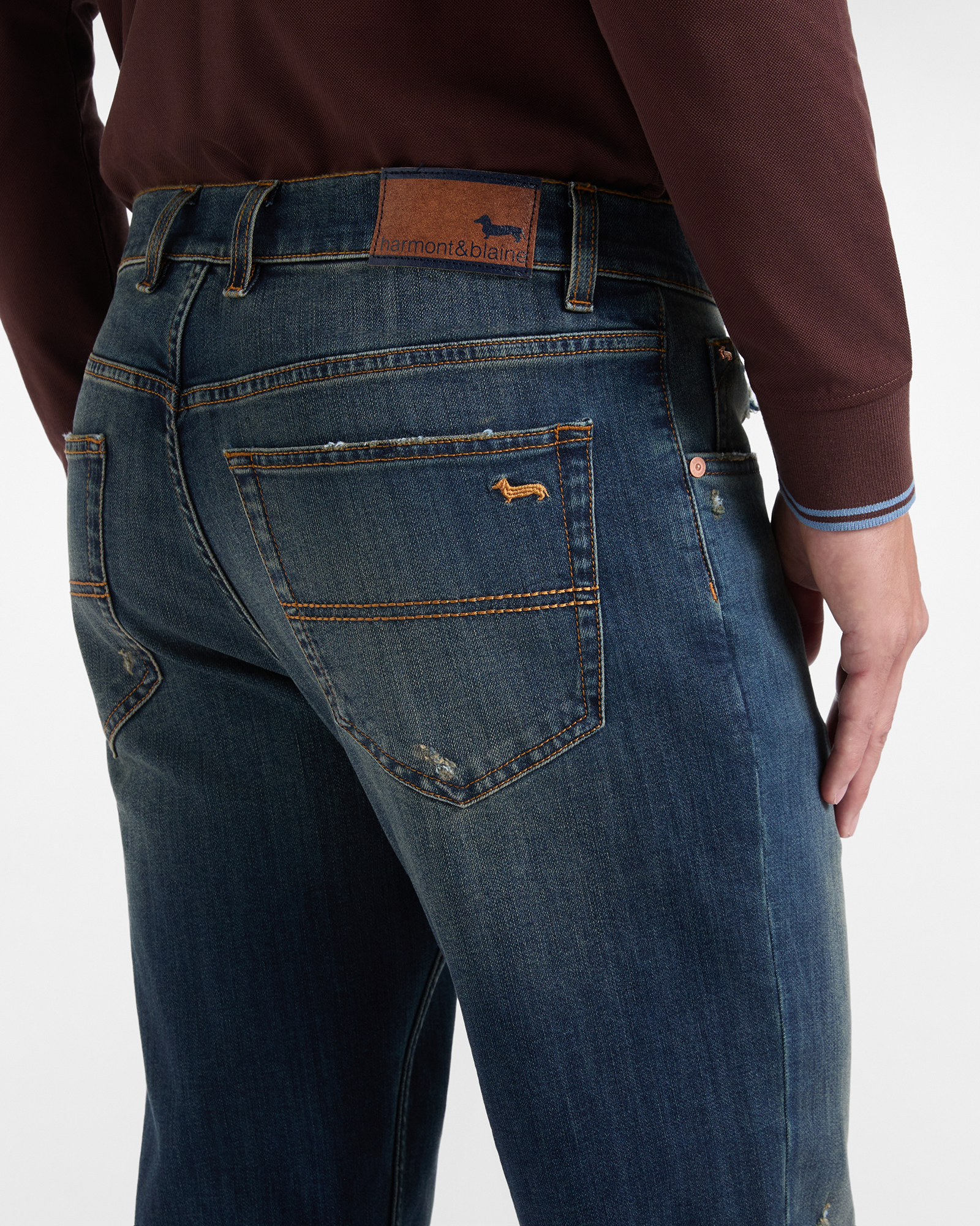 Denim 5 Tasche Regular Uomo in denim lavato, BLU DENIM, large
