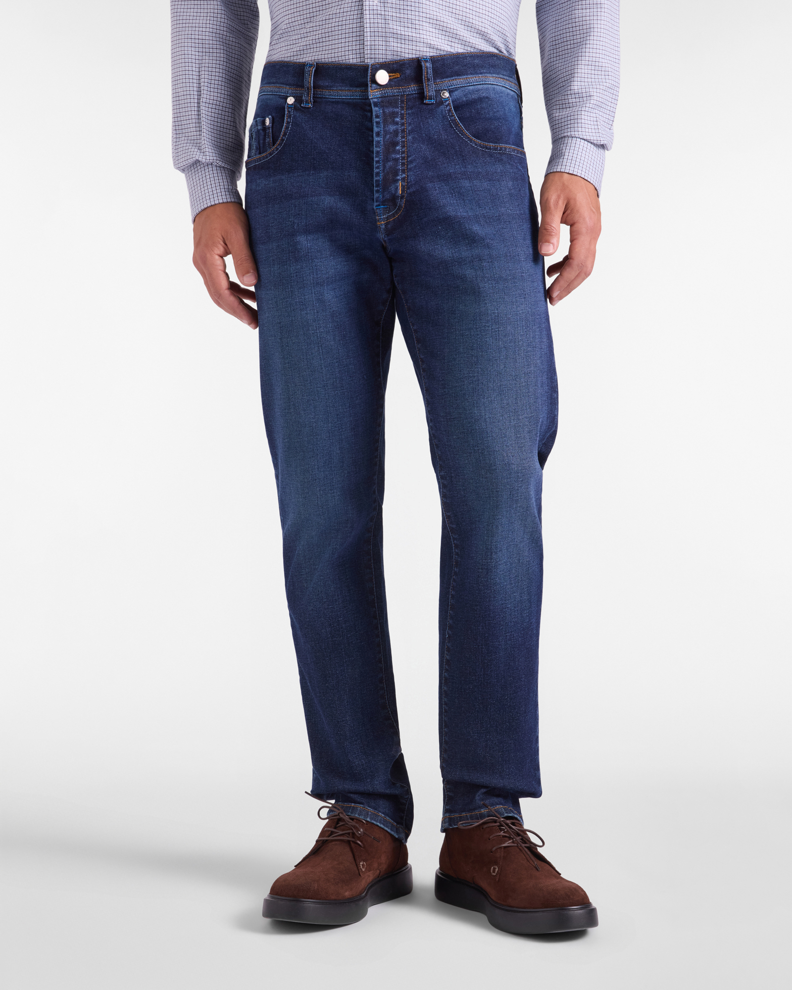 Jeans Uomo 5 Tasche Narrow blu denim