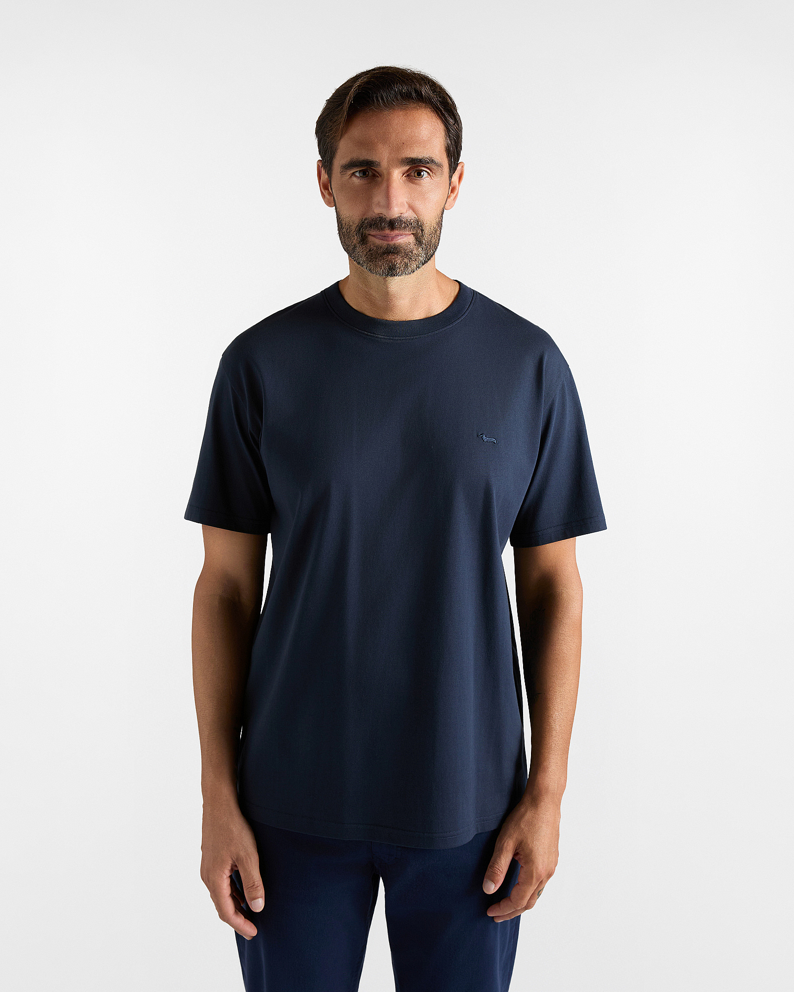T-shirt Uomo in 100% puro cotone blu Relaxed Fit