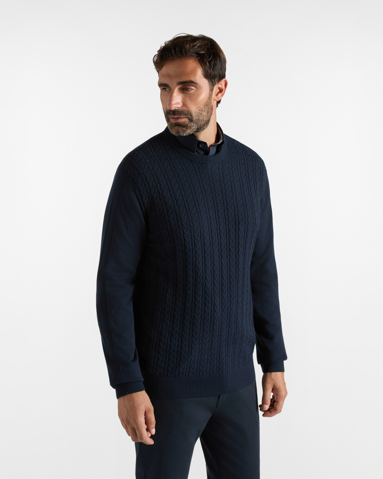 Cardigan HBJ Uomo in misto lana e cashmere blu scuro