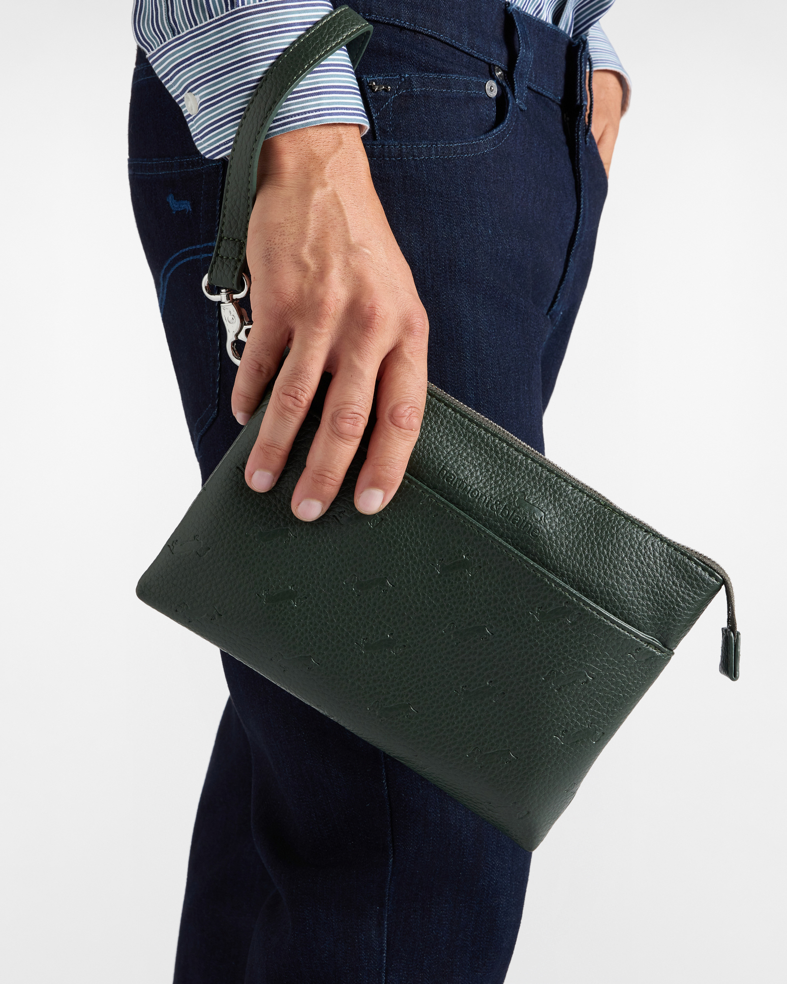 Pochette piatta con manico Uomo Bassotti All over Verde
