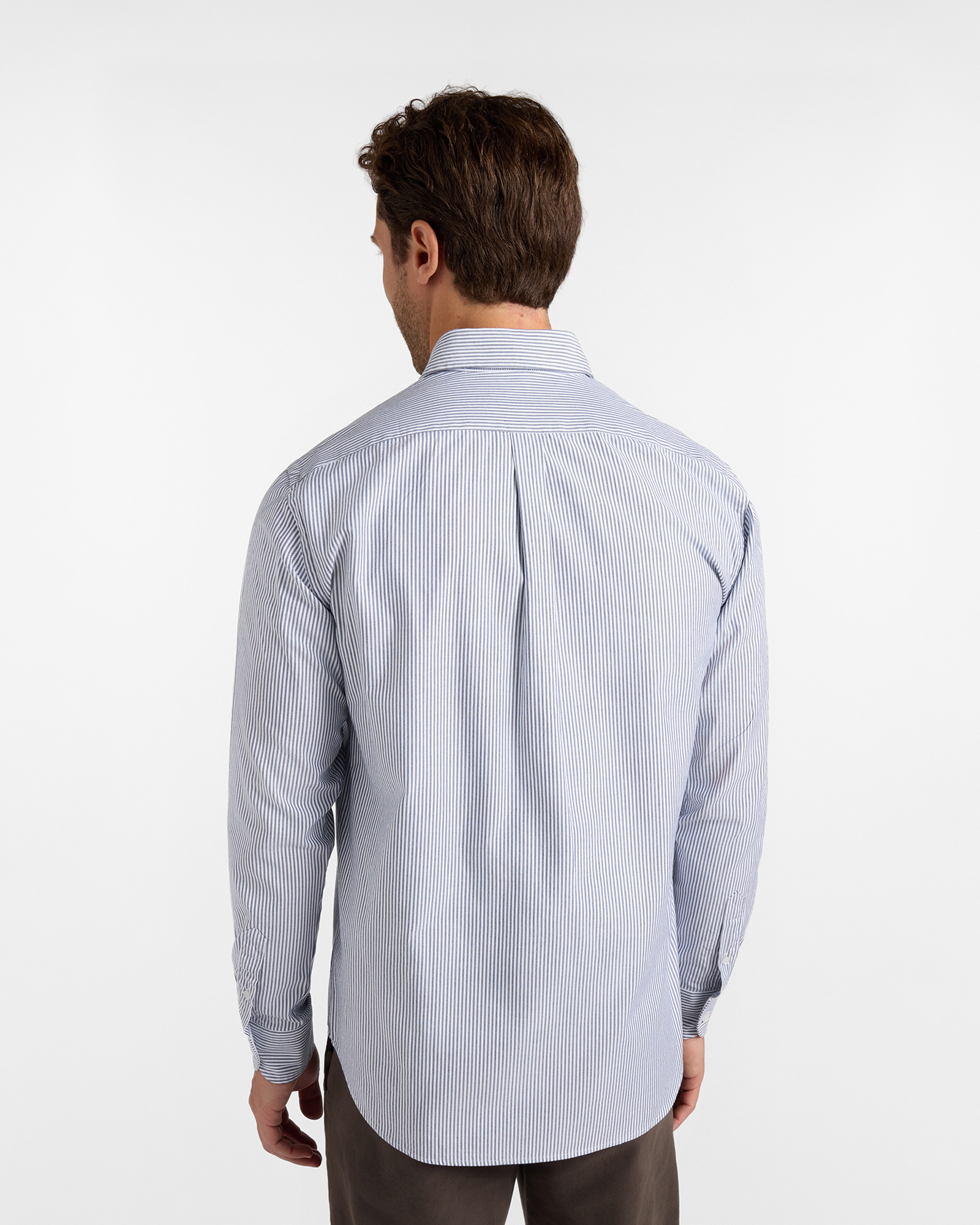 Camicia Uomo riga oxford tinto filo Regular Fit, BLU NAVY, large