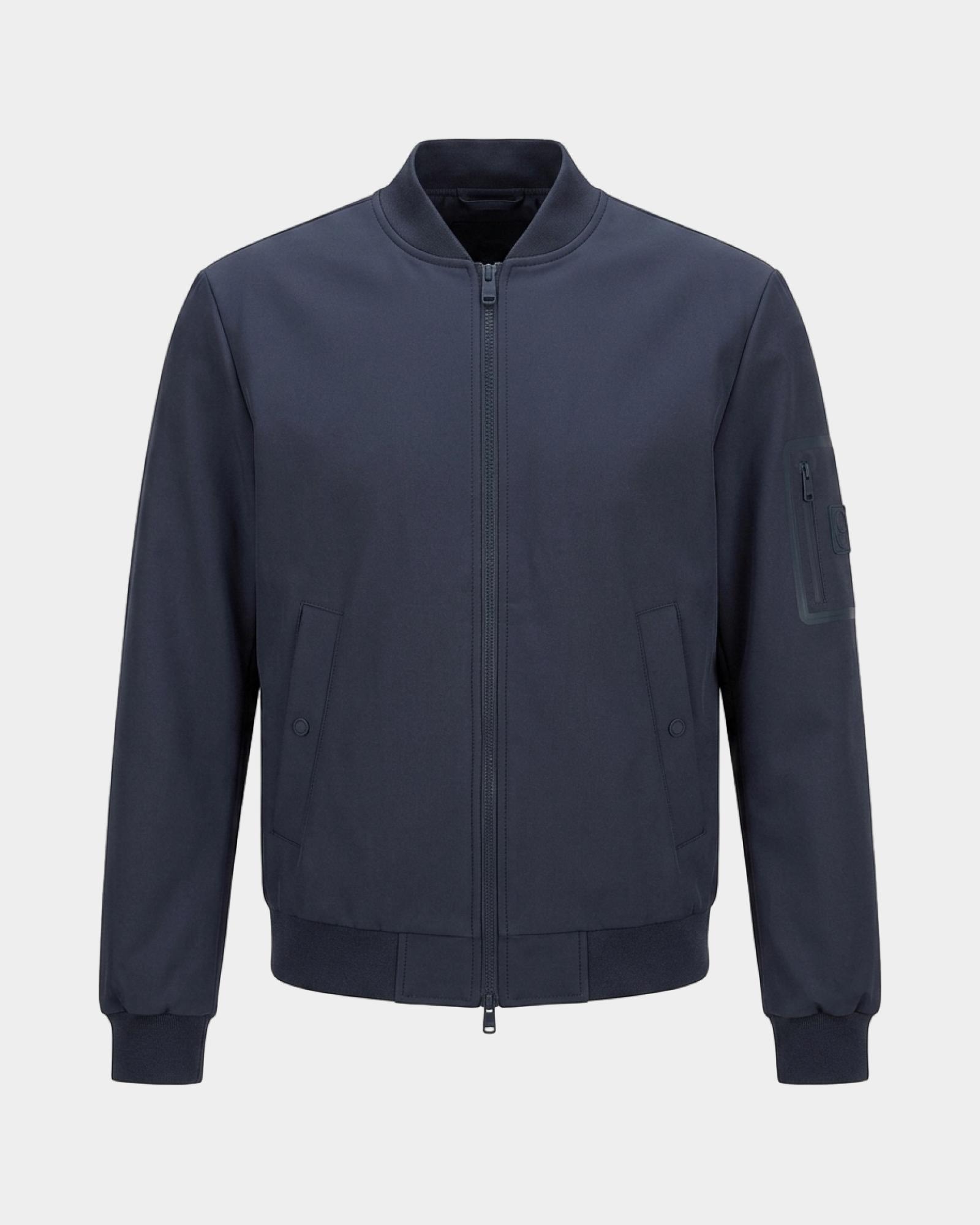 Giubbino da uomo in softshell con finiture a costine, BLU NAVY, large