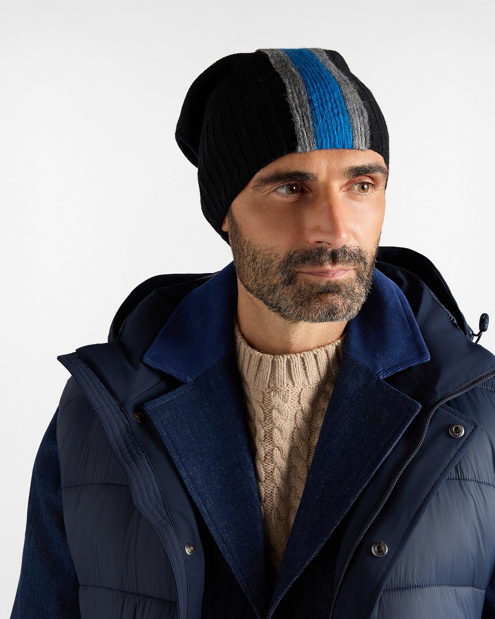 Cappello Uomo in Misto Lana e Cashmere Nero Capsule Re-Loved Made in Italy