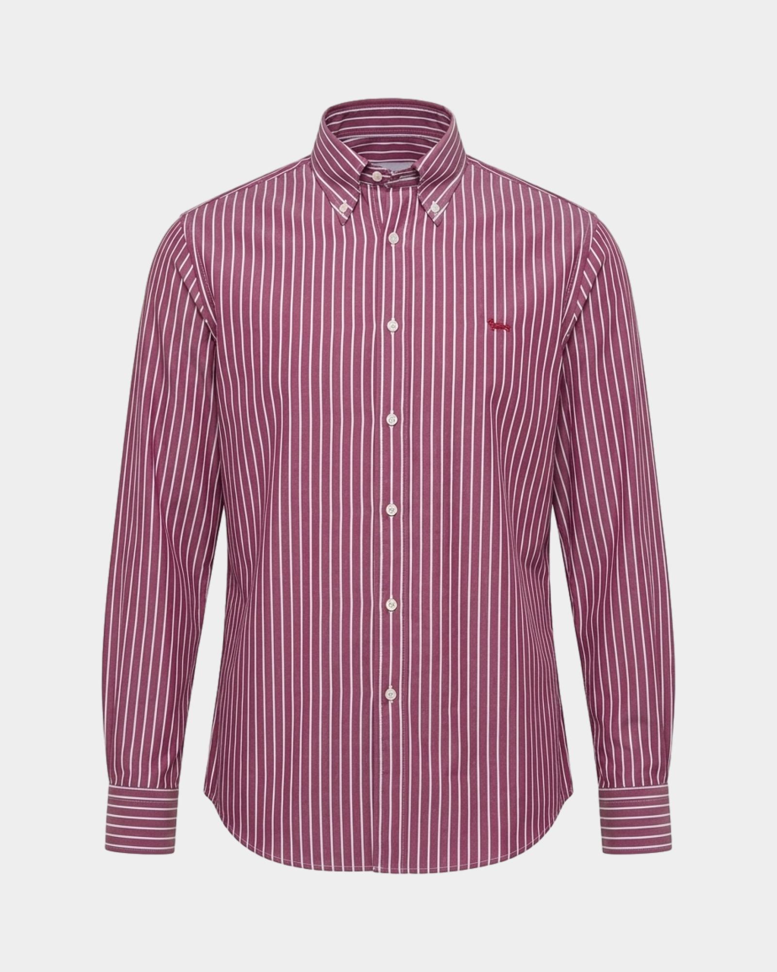 Camicia Uomo riga larga tinto filo Regular Fit rosso, ROSSO, large