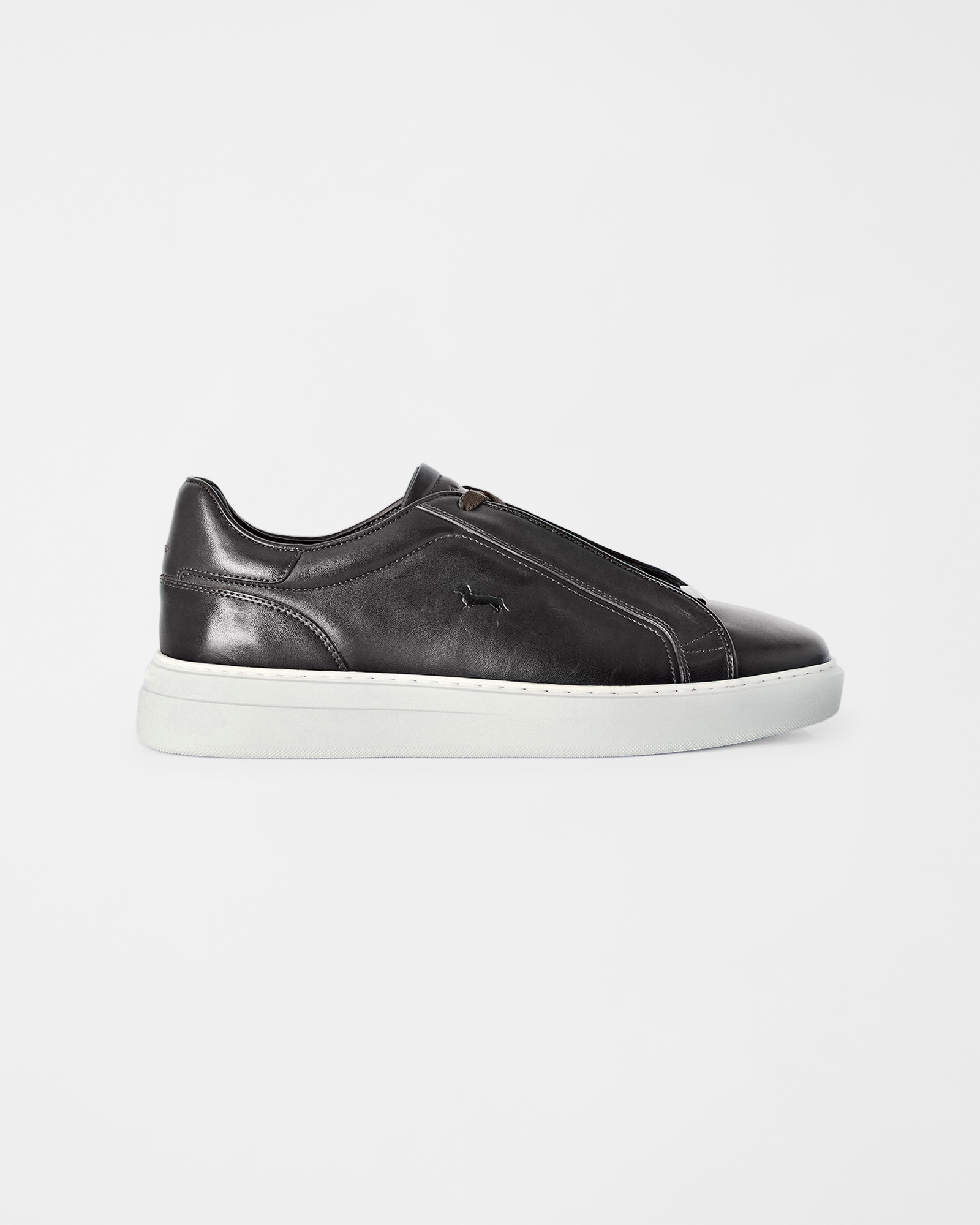 Sneaker Uomo slip-on in vera pelle testa di moro