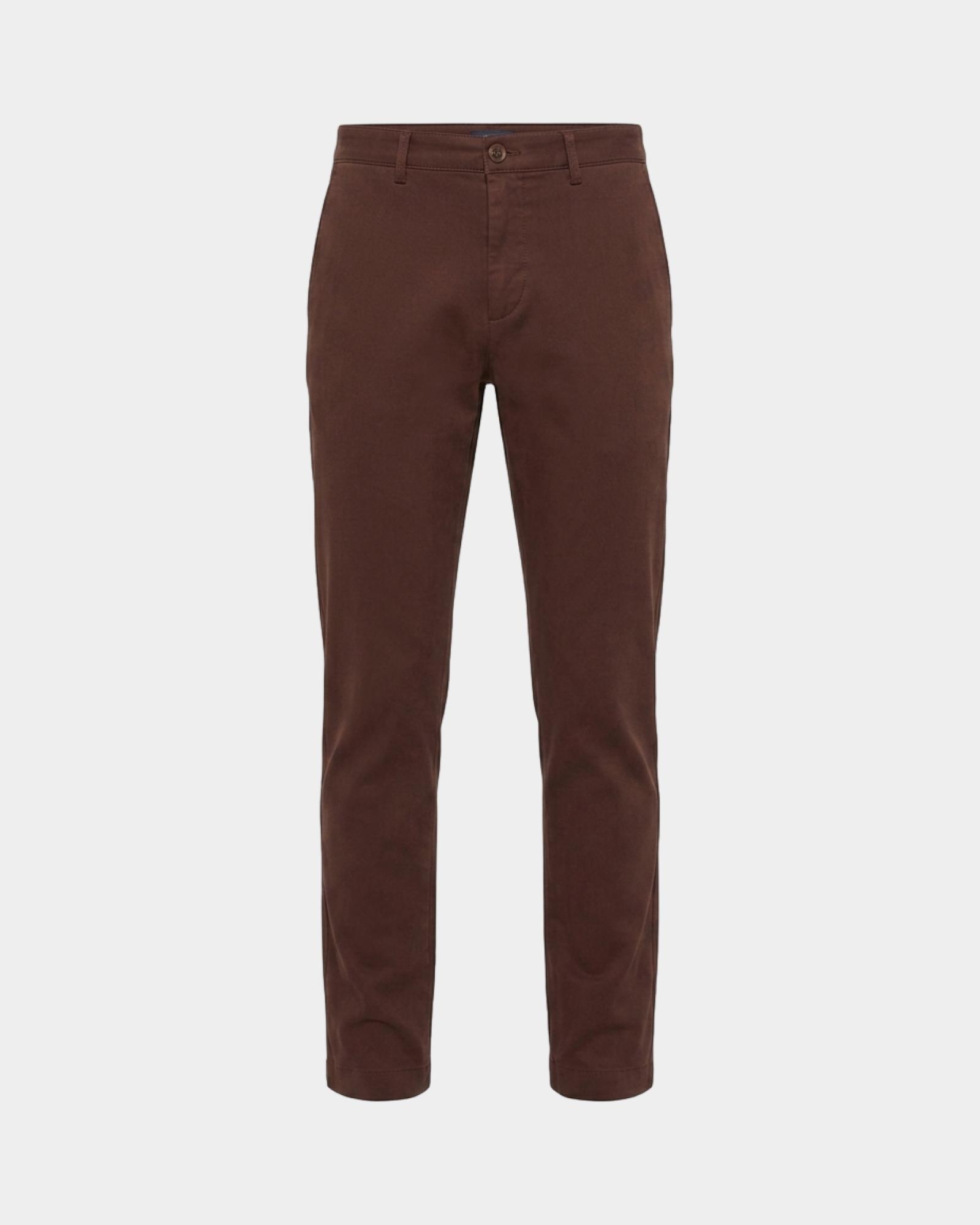 Pantalone Chino Uomo in cotone stretch  Narrow Fit, MARRONE SCURO, large