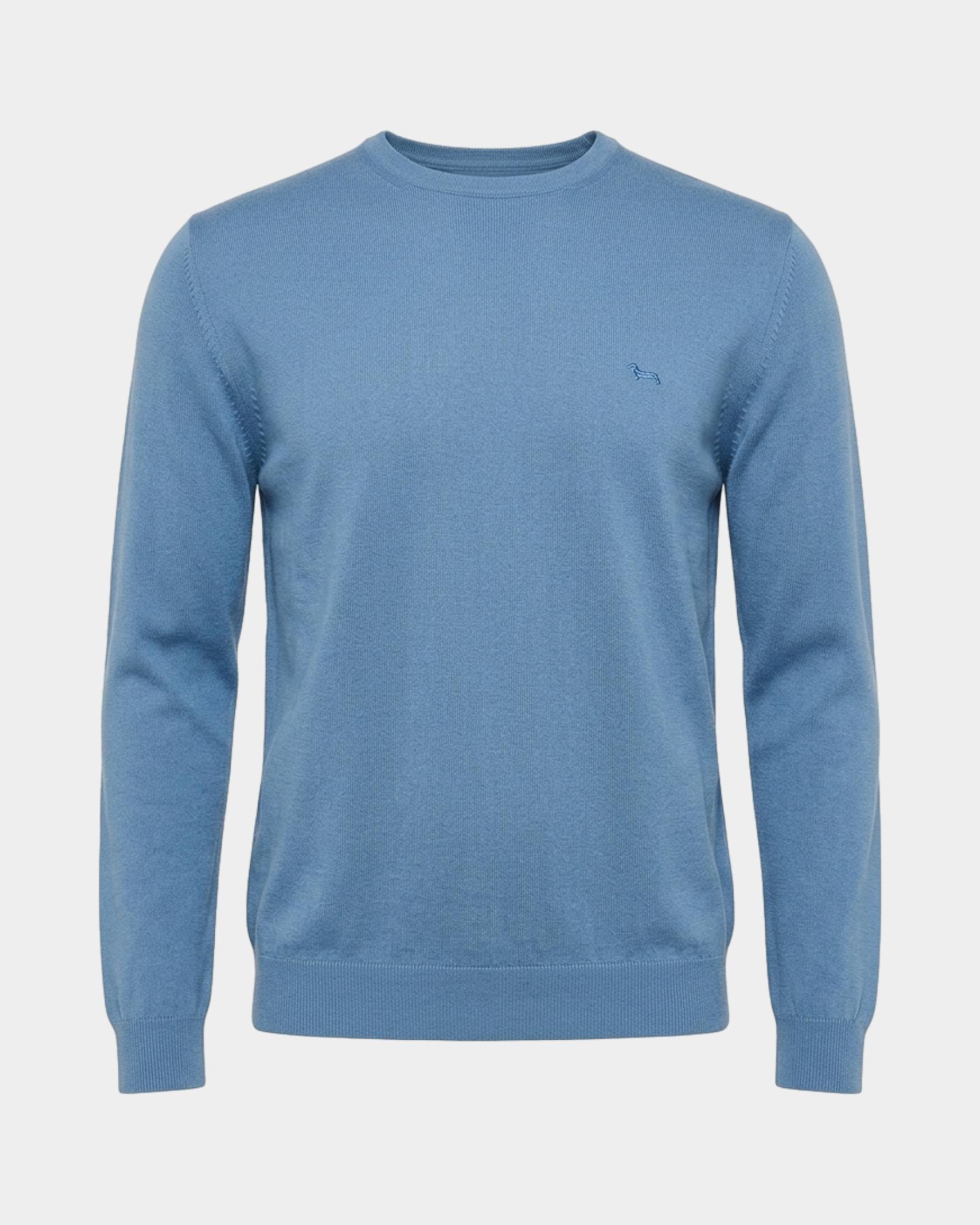 Maglia Uomo in 100% pura lana Regular Fit Made in Italy, AZZURRO, large