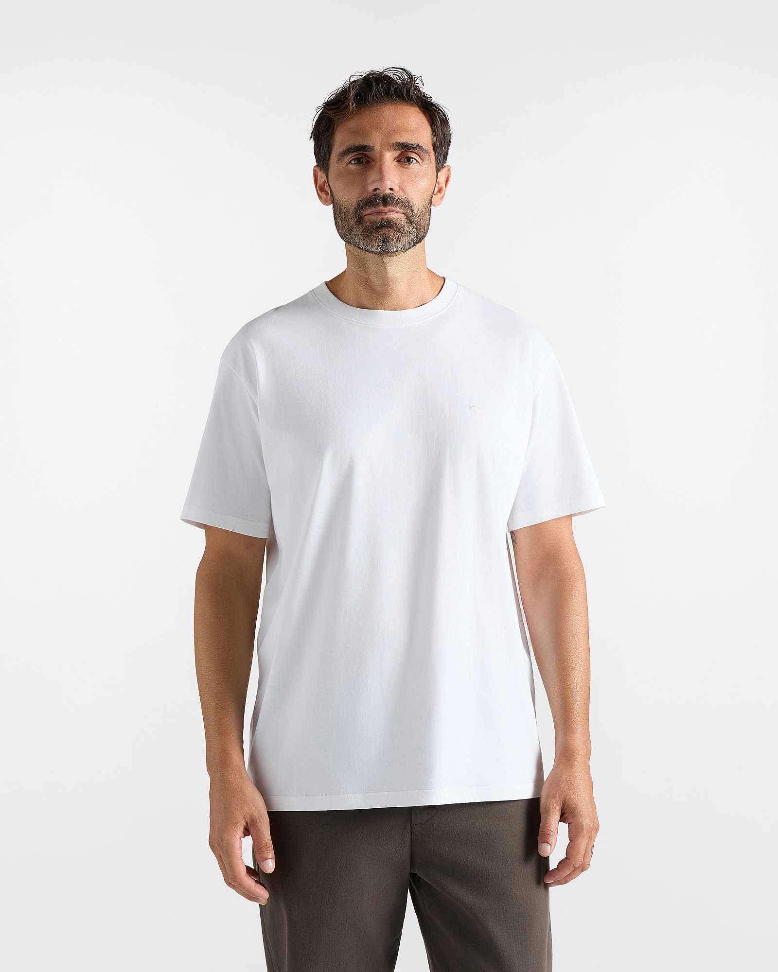 T-shirt Uomo in 100% puro cotone bianco Relaxed Fit