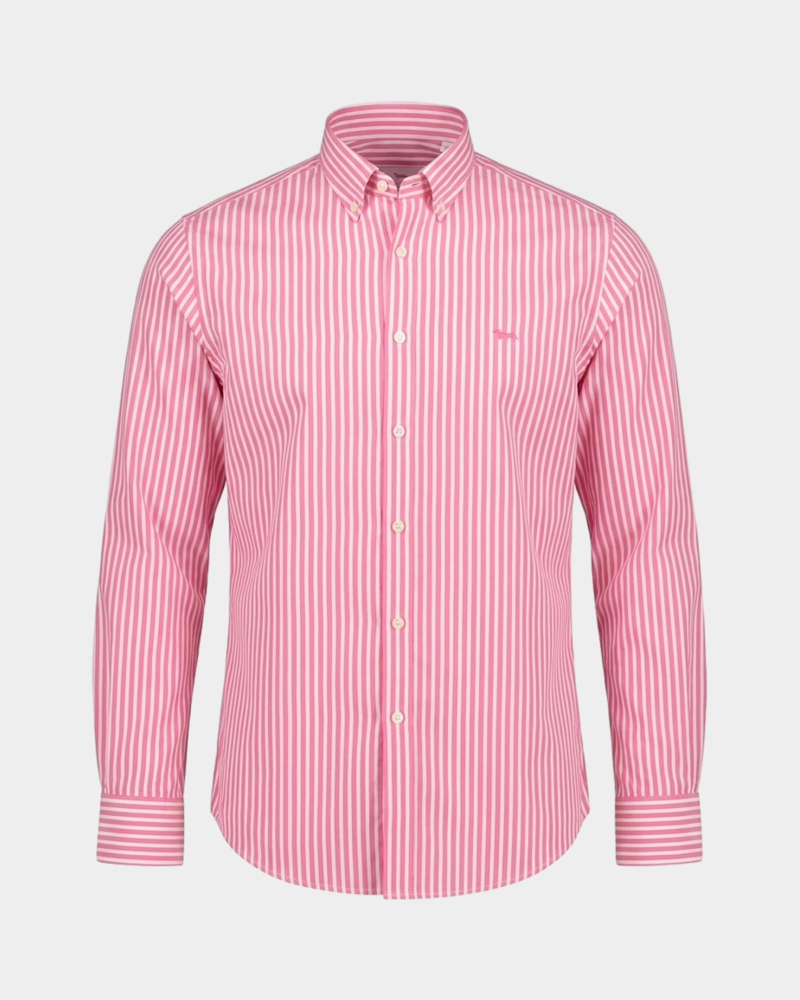 Camicia Uomo in twill con riga raso Regular Fit Turchese, FUXIA, large