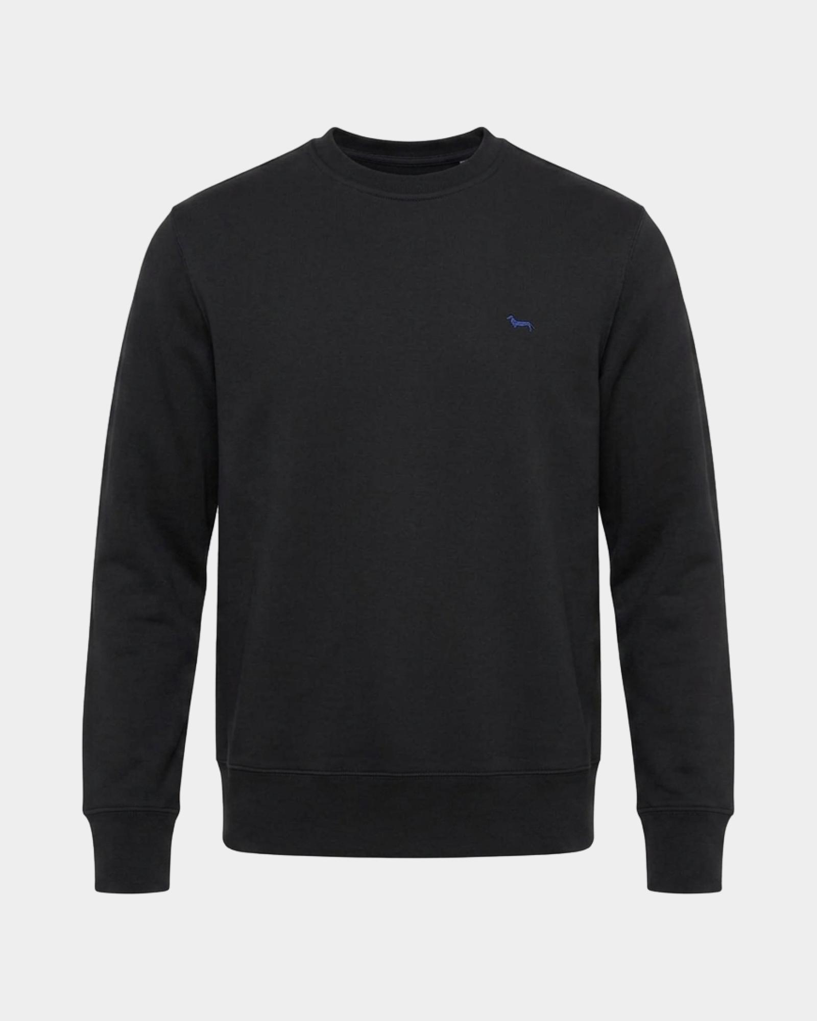 Felpa Uomo girocollo in felpa garzata Regular Fit, NERO, large